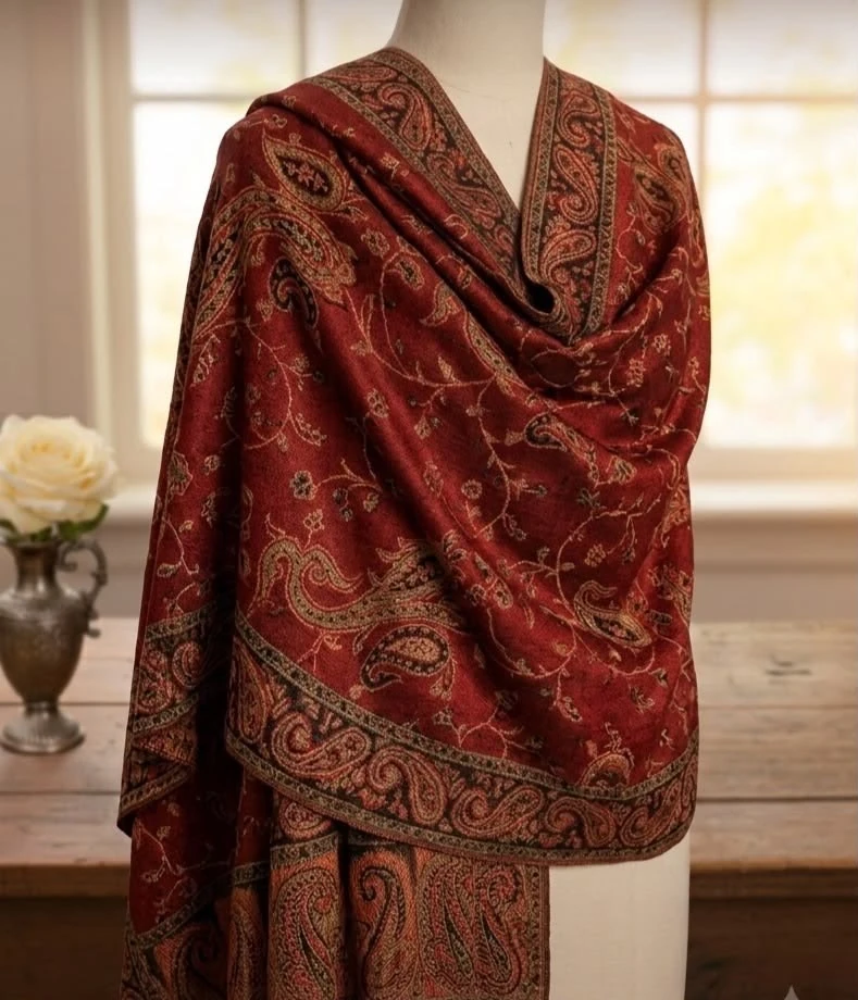 Crimson Pashmina stole